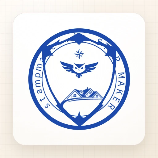round Logo stamp template: Circular Stamp Template - Stamp Maker