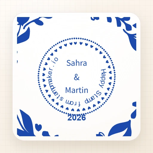 round Wedding stamp template: Martin & Sahra wedding date seal from online stamp maker - №5510115