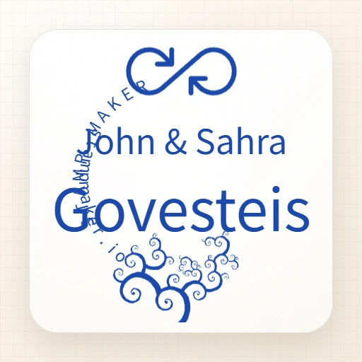 round Wedding stamp template: John & Sahra wedding logo stamp from stamp maker - №6624723