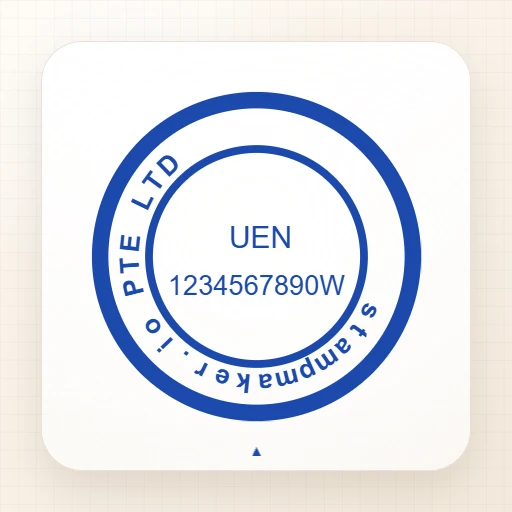 round Rubber stamp template: Round UEN-Style Star Rubber Stamp — stamp online - №1777774925638