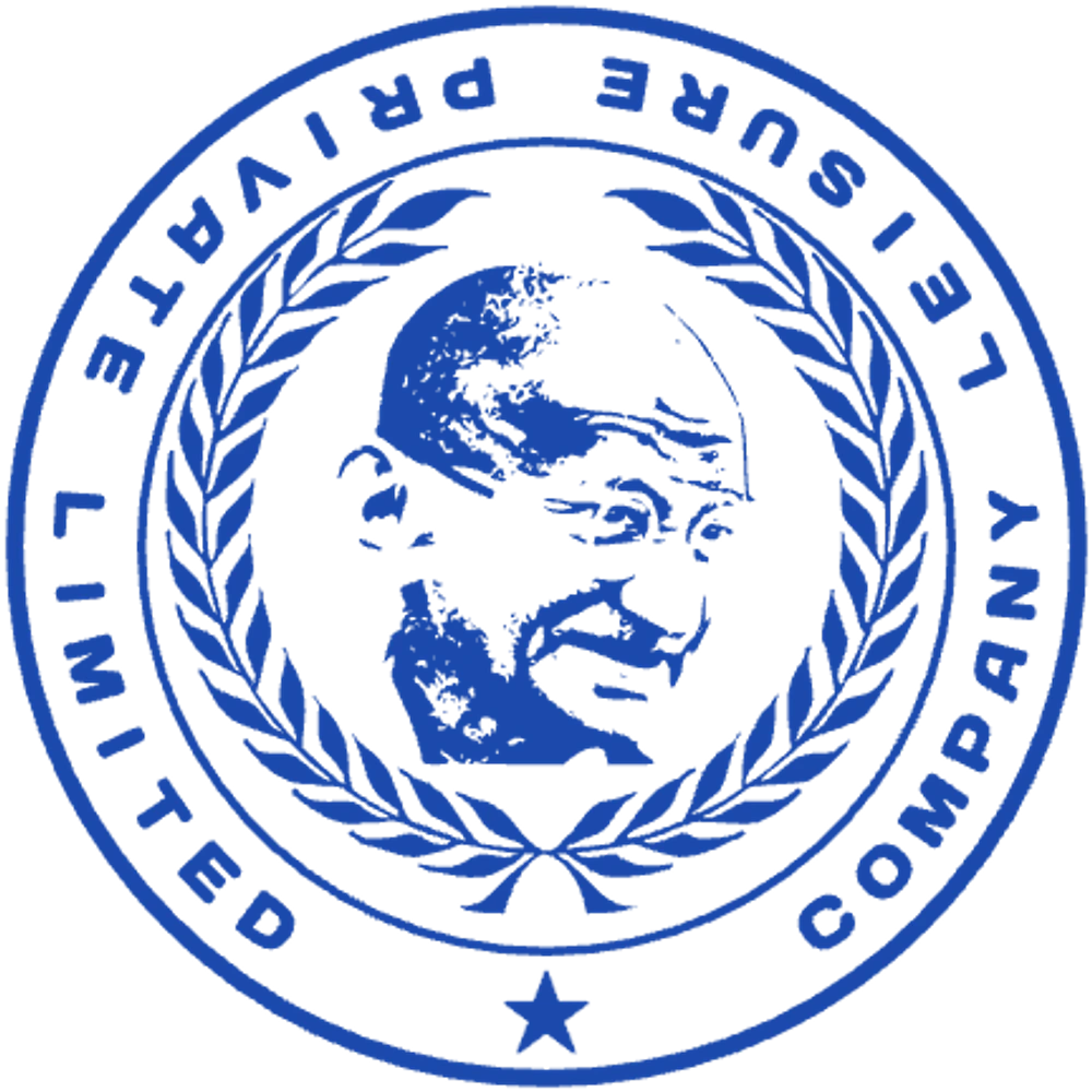 Company Leisure Private Limited Laurel Seal - online rubber stamp creator, round Company stamp template in #1B49AC ink