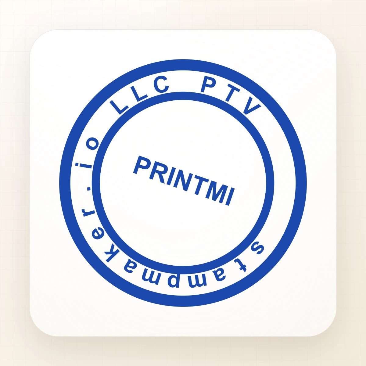 stampmaker.io LLC PTV Printmi Round Seal - seal maker, round Company stamp template in #1B49AC ink