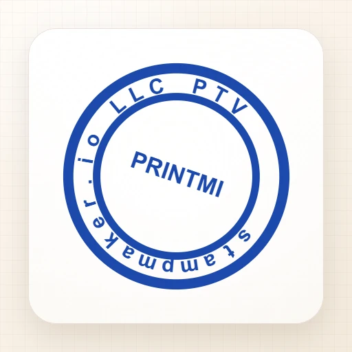 round Company stamp template: stampmaker.io LLC PTV Printmi Round Seal - seal maker