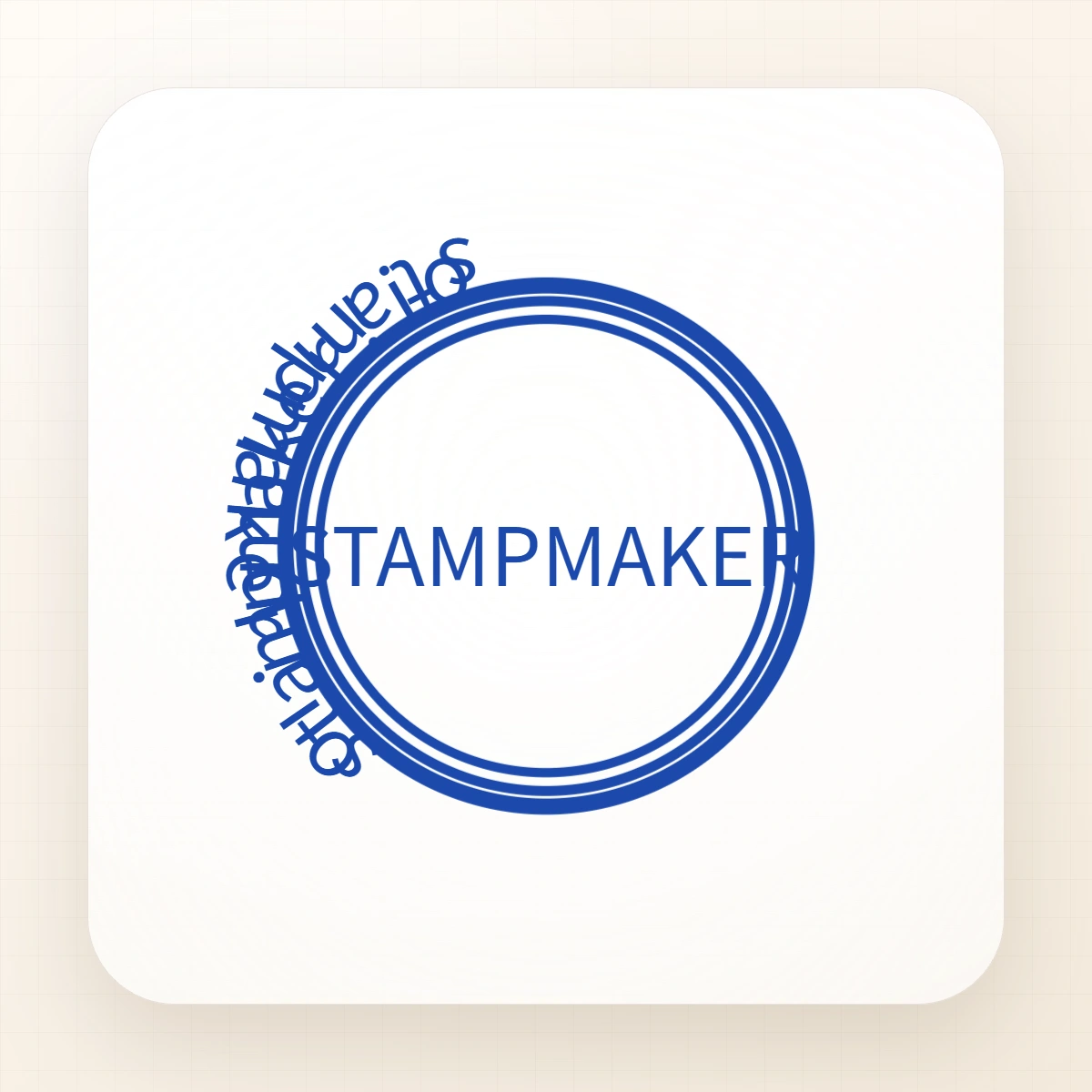stampmaker.io Circular Stampmaker Seal - stamp generator online, round Company stamp template in #1B49AC ink