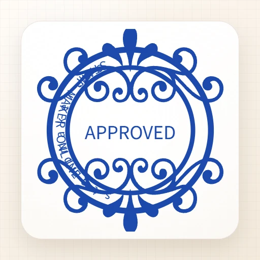 round Company stamp template: Approved Decorative Round Seal - seal maker