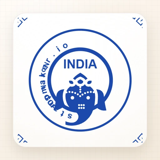 round Company stamp template: North Goa India Elephant Seal - stamp maker