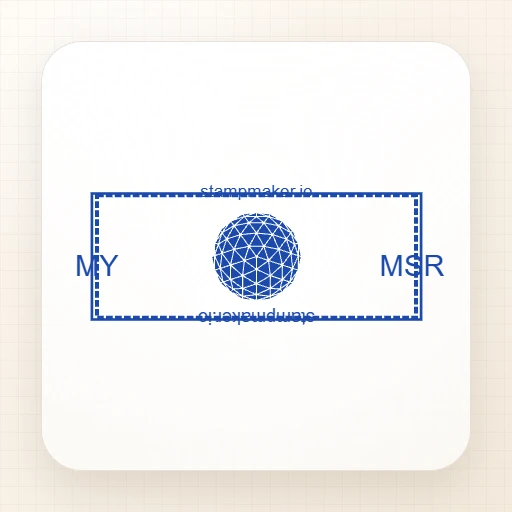 square Company stamp template: MSR Globe Rectangular Company Seal - online stamp maker