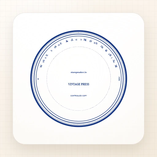 round British wax stamp template with wax seal monogram