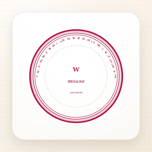 round American wedding stamp template with wedding monogram stamp